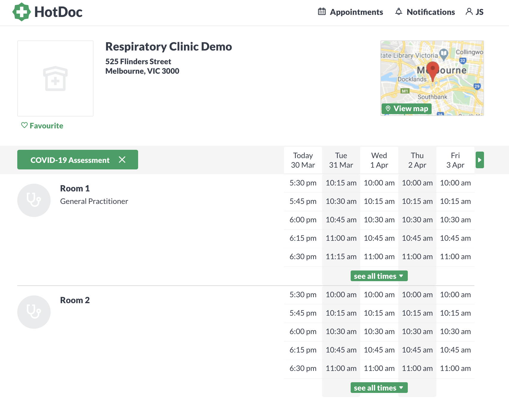 Getting Started with the HotDoc Appointment Book Respiratory Clinic
